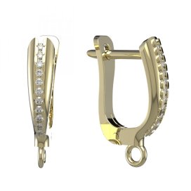 BG zlatý závěs dámské náušnice /E Žluté zlato - 585 Bílý kubický zirkon