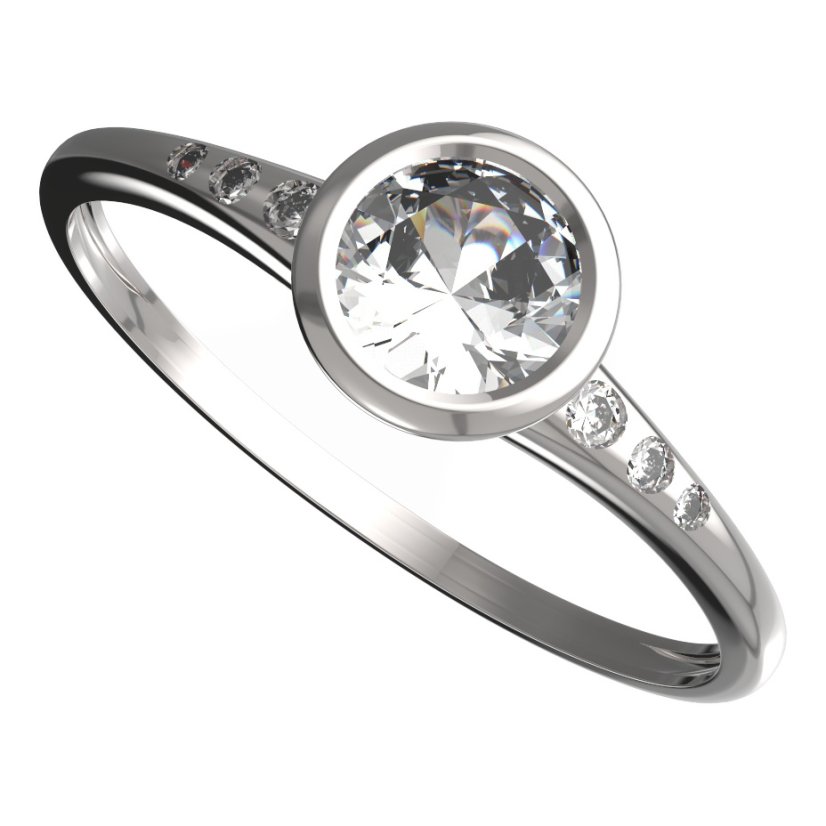 BG zlatý prstýnek 557 K Bílé zlato - 585 Diamant