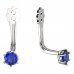 BeKid Gold earrings components 3 - Metal: White gold 585, Stone: Dark blue cubic zircon