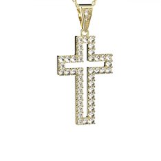 BG zlatý přívěšek křížek 238 Žluté zlato - 585 Diamant