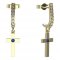 BeKid, Gold kids earrings -1104 - Switching on: Pendant hanger, Metal: Yellow gold 585, Stone: Dark blue cubic zircon