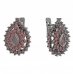 BG earring drop stone 148-07 - Metal: Silver 925 - rhodium, Stone: Garnet