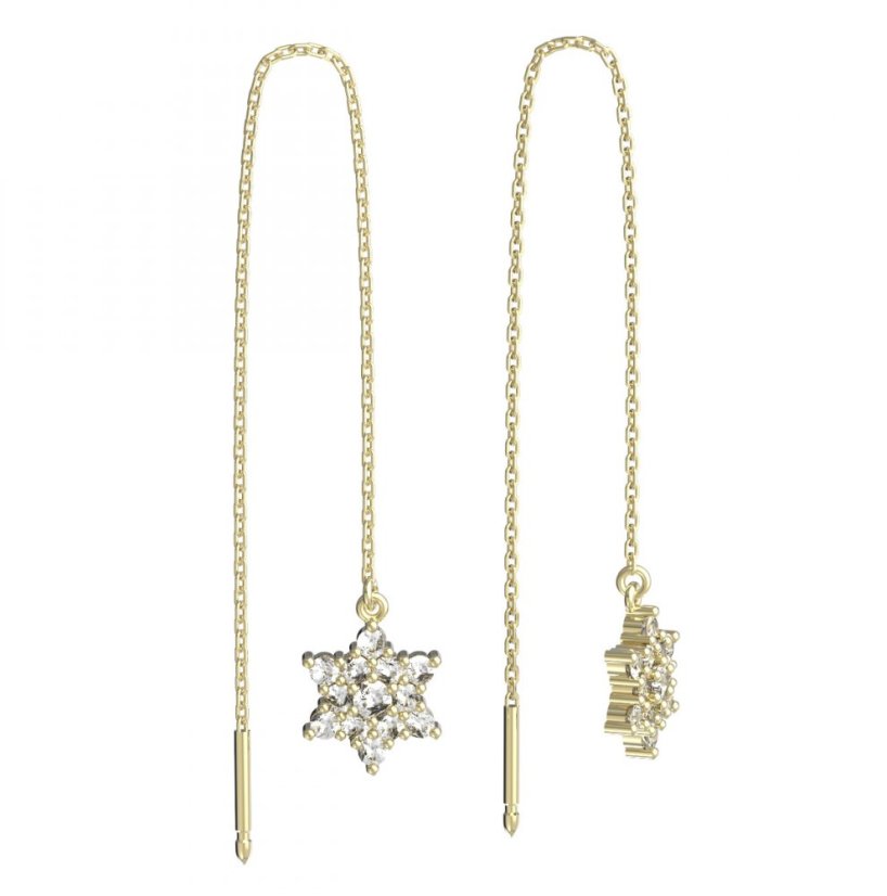 BeKid dětské náušnice hvězdička 090 Žluté zlato - 585 Diamant