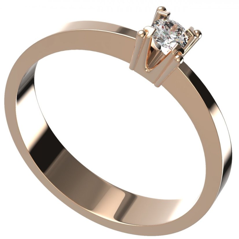 BG zlatý diamantový prstýnek 779 Růžové zlato 585 (30-90dní) Diamant lab-grown