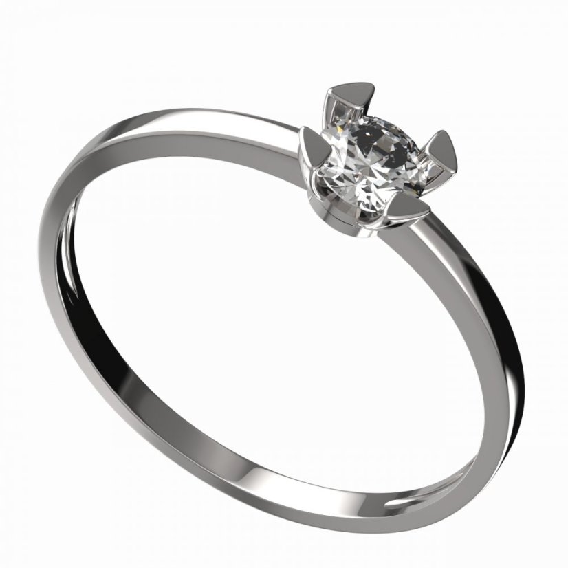 BG zlatý diamantový prstýnek 884 C Bílé zlato - 585 Diamant lab-grown