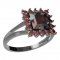 BG prsten čtvercový kámen 499-V - Kov: Stříbro 925 - rhodium, Kámen: Granát