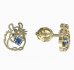 BeKid, Gold kids earrings -1192 - Switching on: Screw, Metal: Yellow gold 585, Stone: Light blue cubic zircon
