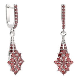 BG náušnice ve tvaru hvězdy 536-G91 Stříbro 925 - rhodium Granát