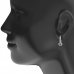BG earring circular  moldavit 651 - Metal: White gold 585, Stone: Moldavite and cubic zirconium