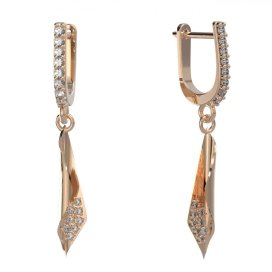 BG zlaté náušnice 1364 Růžové zlato 585 (30-90dní) Diamant