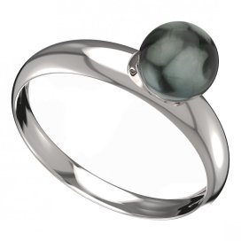 BG zlatý prstýnek s perlou 561 T Bílé zlato - 585 Tahiti perla