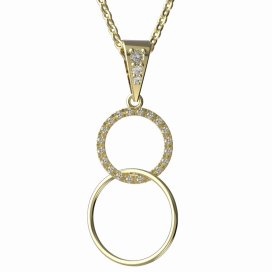 BG zlatý přívěšek kruh  1163 Žluté zlato - 585 Diamant