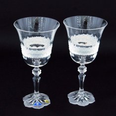 Set of two crystal handmade champagne cups Šafránek 209