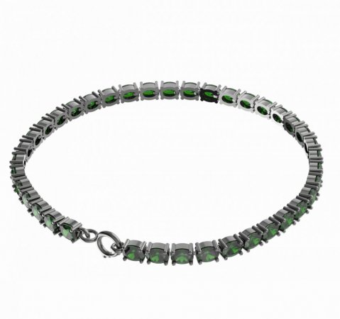 BG bracelet 688 - Metal: Silver 925 - ruthenium, Stone: Garnet