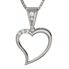 BG zlatý přívěšek srdíčko 1266 Bílé zlato - 585 Diamant