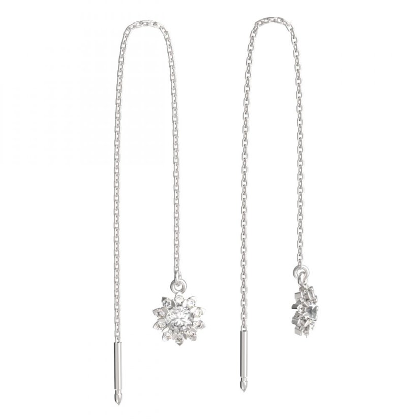 BeKid dětské náušnice 987 Bílé zlato - 585 Diamant