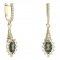 BG earring oval 504-G91 - Metal: Silver 925 - rhodium, Stone: Moldavit and garnet
