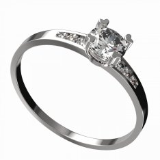 BG zlatý diamantový prstýnek 885 J Bílé zlato - 585 Diamant lab-grown