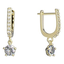 BeKid dětské náušnice 874 Žluté zlato - 585 Diamant