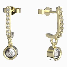 BeKid dětské náušnice 770 Žluté zlato - 585 Bílý kubický zirkon