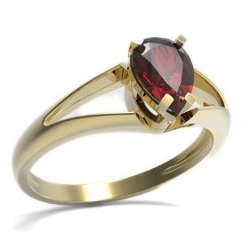 BG prsten kapkovitý kámen 495-V Stříbro 925 - pozlacené Granát