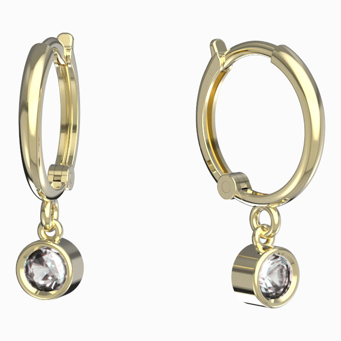 BeKid dětské náušnice 769 Žluté zlato - 585 Diamant