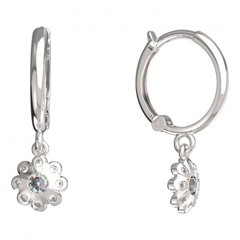 BeKid dětské náušnice kvítek 838 Bílé zlato - 585 Diamant