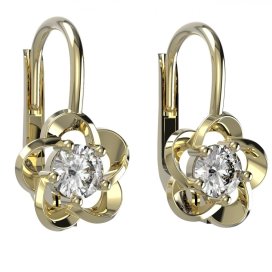 BG zlaté náušnice 1359 Žluté zlato - 585 Diamant