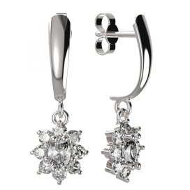 BG zlaté náušnice s diamanty 627 Bílé zlato - 585 Diamant lab-grown