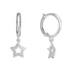 BeKid dětské náušnice hvězdička 826 Bílé zlato - 585 Diamant