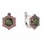 BG náušnice kulatého tvaru 230-07 - Kov: Stříbro 925 - rhodium, Kámen: Granát