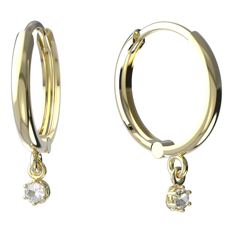 BeKid dětské náušnice 1292 Žluté zlato - 585 Diamant