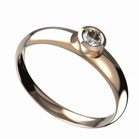 BG zlatý diamantový prstýnek 551 T Růžové zlato 585 (30-90dní) Diamant lab-grown