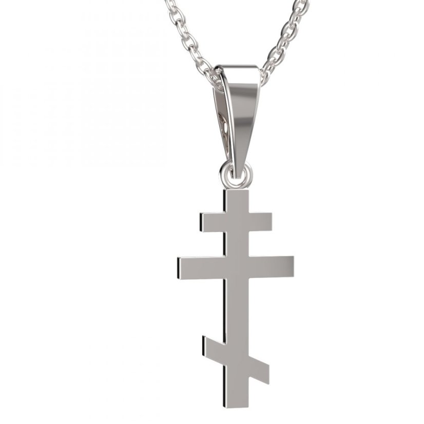 BG zlatý přívěšek křížek 1102 Bílé zlato - 585