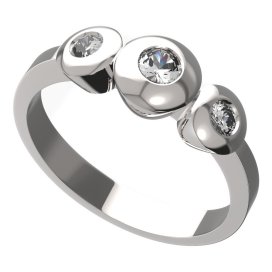 BG zlatý diamantový prstýnek 739 Bílé zlato - 585 Diamant lab-grown