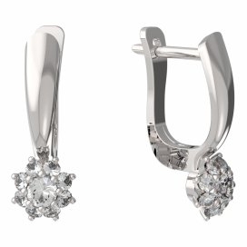 BG zlaté náušnice 886 Bílé zlato - 585 Diamant