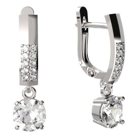 BG zlaté náušnice 727 Bílé zlato - 585 Diamant