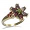 BG prsten ve tvaru hvězdym 520-U - Kov: Stříbro 925 - rhodium, Kámen: Vltavín a granát