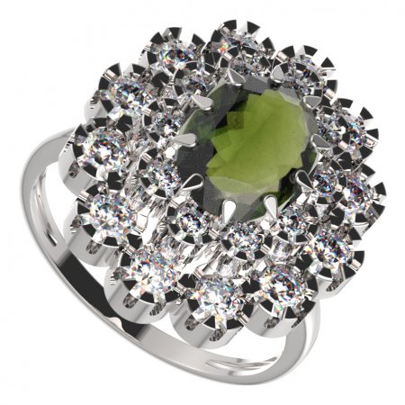 BG ring oval 280-I - Metal: Silver 925 - rhodium, Stone: Garnet