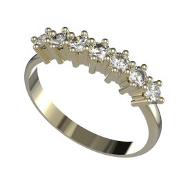 BG zlatý diamantový prsten 008 Žluté zlato - 585 Diamant lab-grown