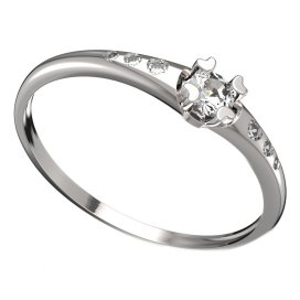 BG zlatý prstýnek 883 K Bílé zlato - 585 Diamant