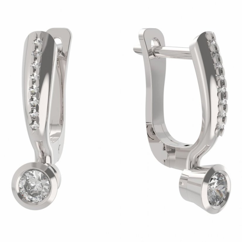 BG zlaté náušnice 551 Bílé zlato - 585 Diamant