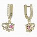 BeKid, Gold kids earrings -1188 - Switching on: English, Metal: Yellow gold 585, Stone: Pink cubic zircon