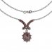 BG náhrdelník vsazený přírodní granát  018 - Kov: Stříbro 925 - rhodium, Kámen: Vltavín a granát