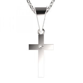 BG zlatý přívěšek křížek 1104 Bílé zlato - 585 Diamant