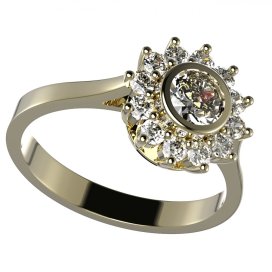 BG zlatý diamantový prstýnek 752 Žluté zlato - 585 Diamant lab-grown