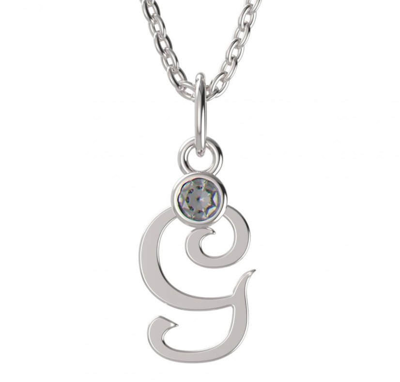 BeKid dětský zlatý přívěsek písmenko G - 1316 Bílé zlato - 585 Diamant