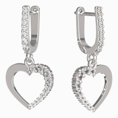BeKid dívčí náušnice srdíčko 1263 Bílé zlato - 585 Bílý kubický zirkon