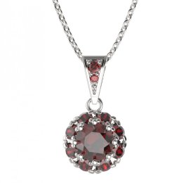 BG přívěs kulatý 472-1 Stříbro 925 - rhodium Granát