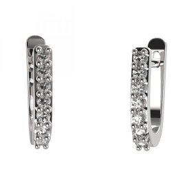 BG zlaté náušnice 84 Bílé zlato - 585 Diamant